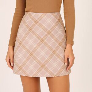 Wilfred Tan, lavender and White Checkered Mini Skirt